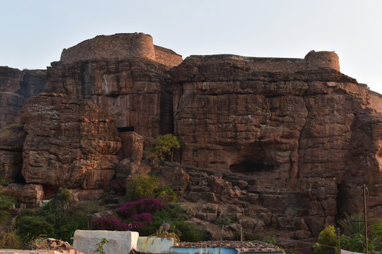 badami caves,Badami in the north-central part of Karnataka, India.