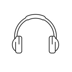 Headphone vector illustration in simple line design isolated on white background. Headphone icon 