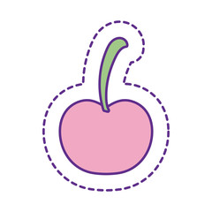Cute cherry patch line and fill style icon vector design