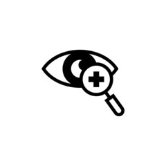 Ophthalmology icon vector in black flat shape design isolated on white background, Vector icon eps 10
