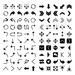 Arrows icon set include arrow, symbol, square, rotate