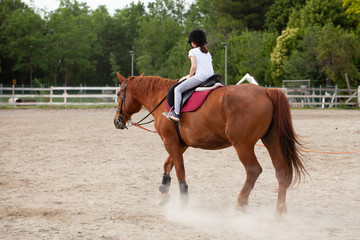 bambina scuola di equitazione