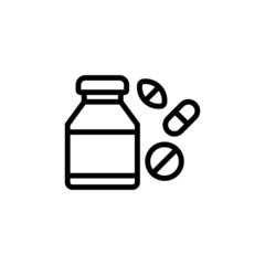 Medicine  icon in linear, outline style, isolated on white background