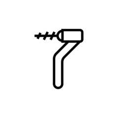 Dental drill vector icon in linear, outline style, isolated on white background
