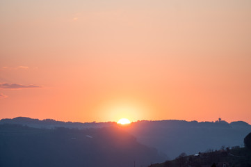 Sonnenuntergang über Konolfingen, Emmental