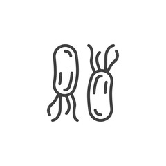 H. pylori bacteria Infection line icon. linear style sign for mobile concept and web design. Helicobacter pylori outline vector icon. Symbol, logo illustration. Vector graphics