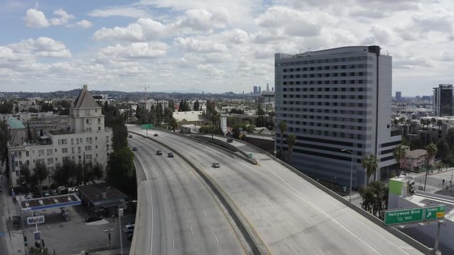 Empty Freeway in Hollywood, California