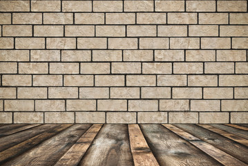 room with brick wall