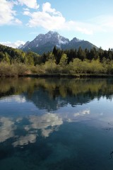 Mountain lake reflection