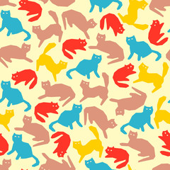 seamless pattern with cat