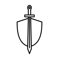 Shield And Sword Icon Design Vector Template