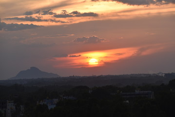 Obraz premium sunset in the city