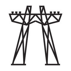 Electric poles vector icon.Black vector icon isolated on white background electric poles.
