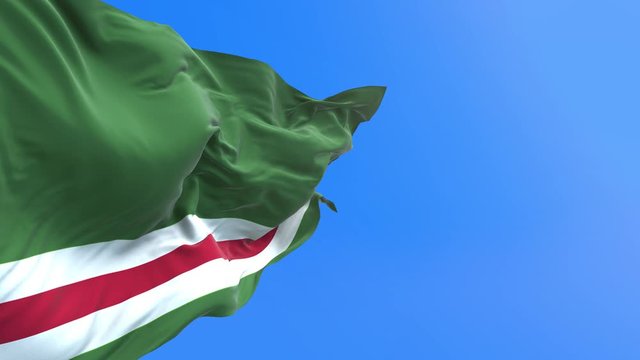 Chechen Republic of Ichkeria flag - 3D realistic waving flag background