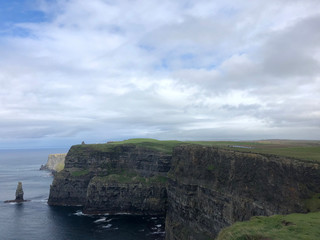 Burren Way and Cliffs of Moher along Irish Coast