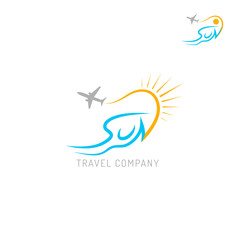 Travel agency logo isolated on white background.
