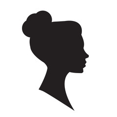 Female head silhouette. Beauriful girl. Woman portrait.