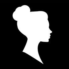 Female head silhouette. Beauriful girl. Woman portrait.
