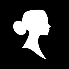 Female head silhouette. Beauriful girl. Woman portrait.