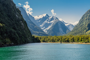 The Beautiful Milford Sound's fiord land in the south island of New Zealand.