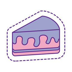 Cute cake patch line and fill style icon vector design