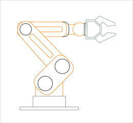 industrial arm robot. illustration for web and mobile design.