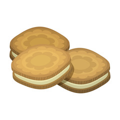 Cookies vector icon.Cartoon vector icon isolated on white background cookies.