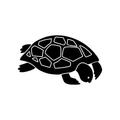 Vector doodle illustration graphic sea black silhouette of turtle isolated on white background. Design for greeting cards, textile, print, logo. World turtle day