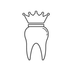 tooth icon dent smile crown logo vector