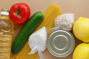 Stock of food. A set of essentials