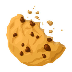 Cookies with crumbs vector icon.Cartoon vector icon isolated on white background cookies with crumbs.