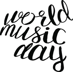 Happy world music day vector template. Design for banner, greeting card or print.