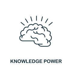 Knowledge Power icon from education collection. Simple line Knowledge Power icon for templates, web design and infographics