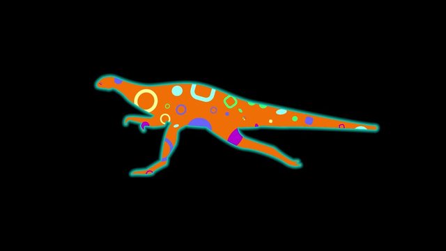 Ornithopoda icon. Color animation on black background