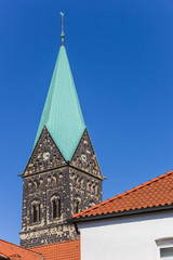 Fototapeta na wymiar Tower of the Martinus church in Herten Westerholt, Germany