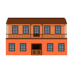 Fototapeta na wymiar Wild west building vector icon.Cartoon vector icon isolated on white background wild west building.