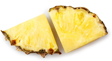 pineapple fruit cut isolated on white