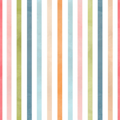 Beautiful seamless pattern with watercolor colourful pastel shades stripes. Stock minimalist illustration.