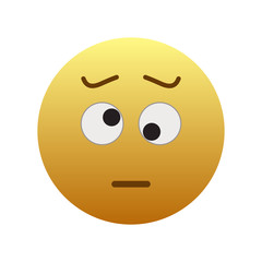 Confused face emoji isolated on white background. Confused eyes emoticon symbol modern, simple, vector, icon for website design, mobile app, ui. Vector Illustration