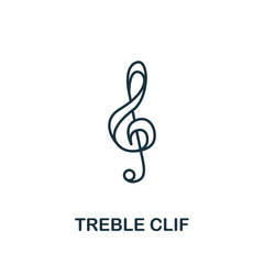 Treble Clef icon from music collection. Simple line Treble Clef icon for templates, web design and infographics