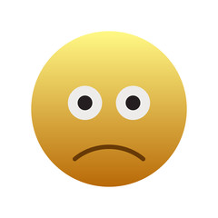 Slightly frowning face emoji isolated on white background. face emoticon symbol modern, simple, vector, icon for website design, mobile app, ui. Vector Illustration