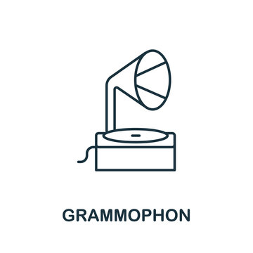 Grammophon icon from music collection. Simple line Grammophon icon for templates, web design and infographics