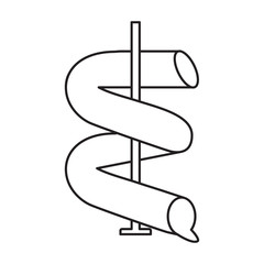 Water slide vector icon.Outline vector icon isolated on white background water slide .