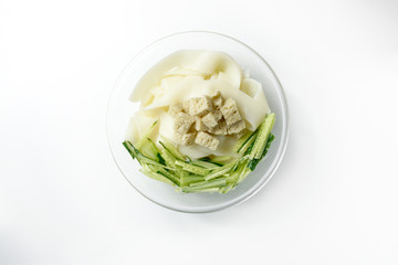 A bowl of delicious traditional Chinese food cold skin