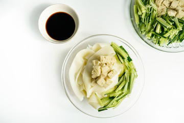 A bowl of delicious traditional Chinese food cold skin
