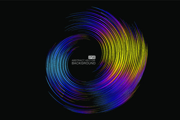 Abstract graphic consisting of colorful glowing lines of swirls.