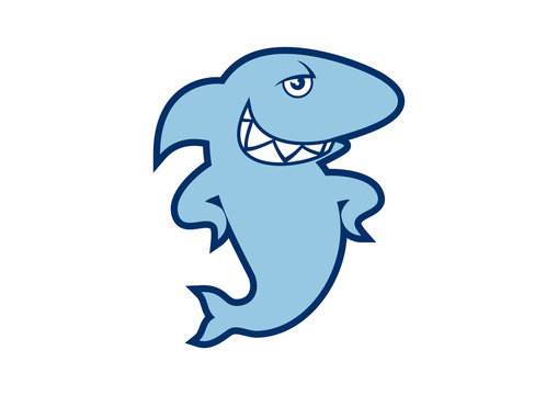 Cool shark icon vector. Funny shark cartoon character. Shark icon isolated on a white background. Cool sea predator vector