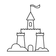 Sand castle vector icon.Outline vector icon isolated on white background sand castle .