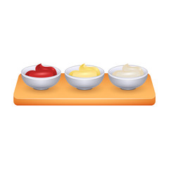 Sauce bowl vector icon.Realistic vector icon isolated on white background sauce bowl.