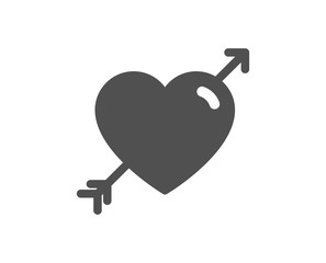 Love icon. Valentine heart sign. Couple relationships symbol. Classic flat style. Quality design element. Simple love icon. Vector